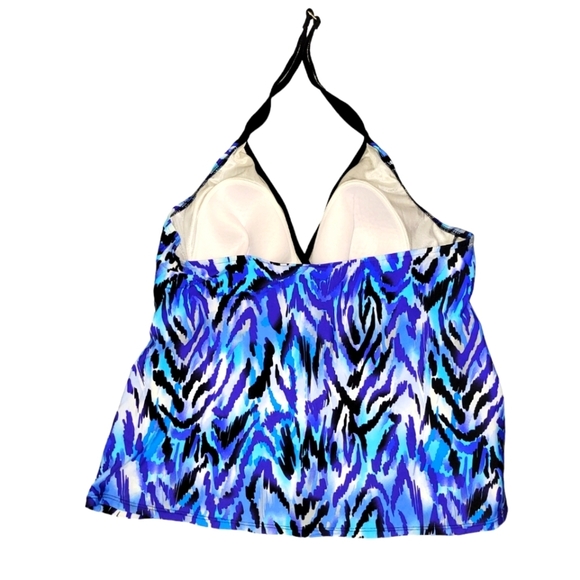 Kirkland By Miraclesuit Blue Tankini Women's Top Size 16 - Picture 2 of 4